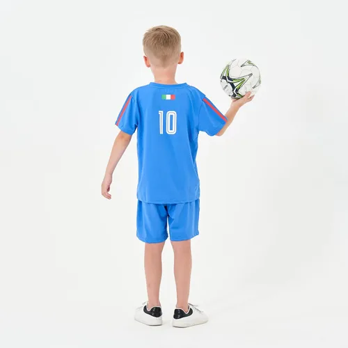 Vista 3 de BDONDON Camisetas de fútbol para niños y niñas, trajes de camiseta de entrenamiento de fútbol para niños y niñas, uniformes