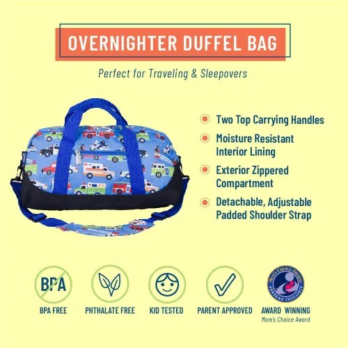Vista 2 de Wildkin - Bolsa de viaje para niños y niñas tamaño equipaje y perfecto para la práctica después de la escuela o un fin de semana o viaje nocturno
