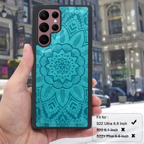Vista 6 de Harryshell Funda de cuero desmontable con cremallera magnética con bolsillo para monedas, 12 ranuras para tarjetas, correa de muñeca para Samsung