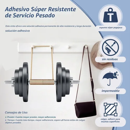 Vista 4 de Almohadillas adhesivas súper pegajosas de doble cara, espuma de 3 mm, 50 piezas, cinta adhesiva de espuma de doble cara fuerte, cinta adhesiva