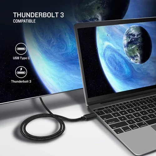 Vista 5 de Cable USB C a HDMI, [4K, alta velocidad], cable USB tipo C a HDMI para oficina en casa, [compatible con Thunderbolt 3/4] para MacBook Pro/Air 2020