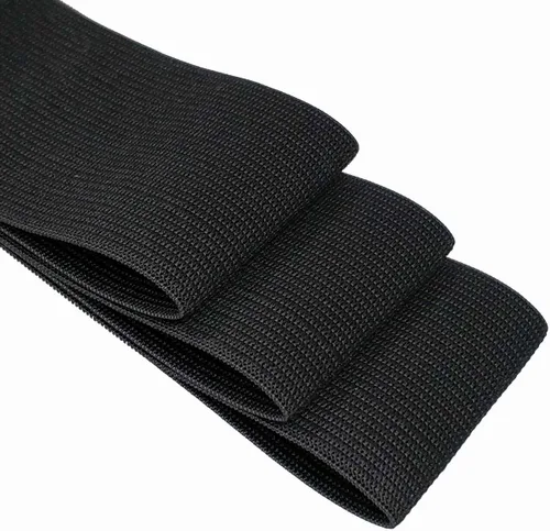 Vista 2 de Tejido elástico de 2 pulgadas de ancho negro pesado elástico de alta elasticidad banda elástica de punto 5 yardas