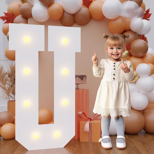 Vista 17 de Letras de marquesina de 3 pies de alto, letras y para decoraciones de fiesta de cumpleaños Light up Letters without Sidewalls, Lightweight Foam