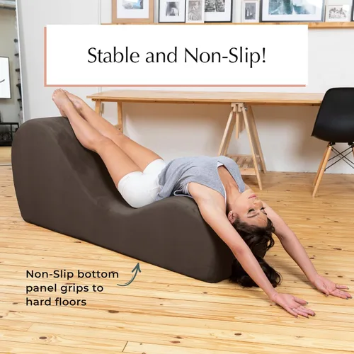 Vista 3 de Avana Elegante tumbona para yoga, fabricada en los Estados Unidos, ideal para estiramiento, relajación, ejercicio y más, 60 pulgadas de profundidad