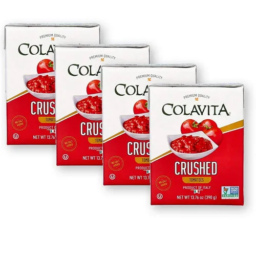 Vista 9 de COLAVITA Tomates triturados italianos, caja de recreación Tetra, embalaje sostenible, 13.76 onzas (paquete de 16)