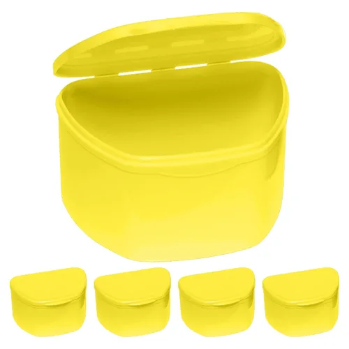 Vista 8 de Paquete de 5 cajas de dentaduras postizas, caja dental para dientes artificiales, protector bucal, protector nocturno, protectores de encías