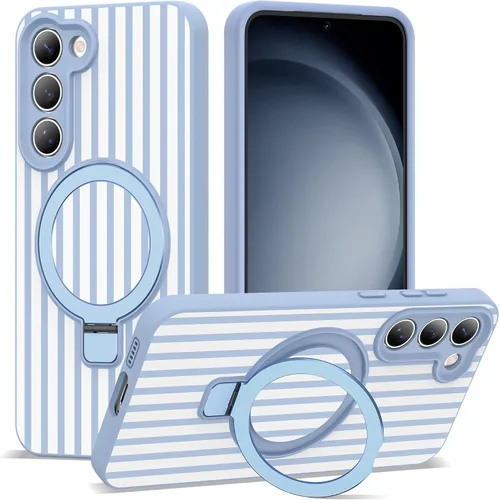 Vista 55 de SKYLMW - Funda para Samsung Galaxy S23 con soporte, 6.1 pulgadas, color negro Soporte de anillo magnético, compatible con Mag-Safe, funda