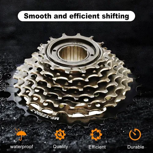 Vista 5 de 7 Speed Bike Freewheel, MF-TZ500-7 Bicycle Freewheel14-28T/34T Multiple Freewheel Cycling Replacement Part