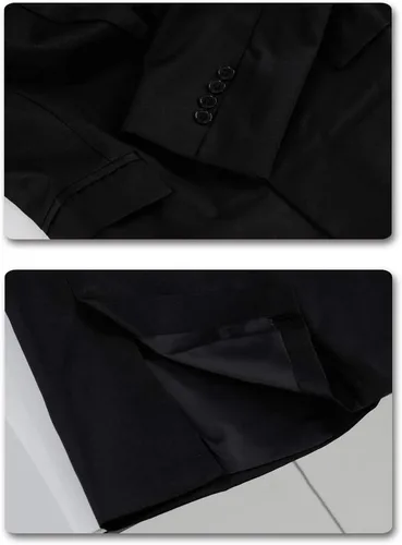 Vista 5 de YUNCLOS Chaqueta blazer casual de 1 botón con solapa con muescas para hombre