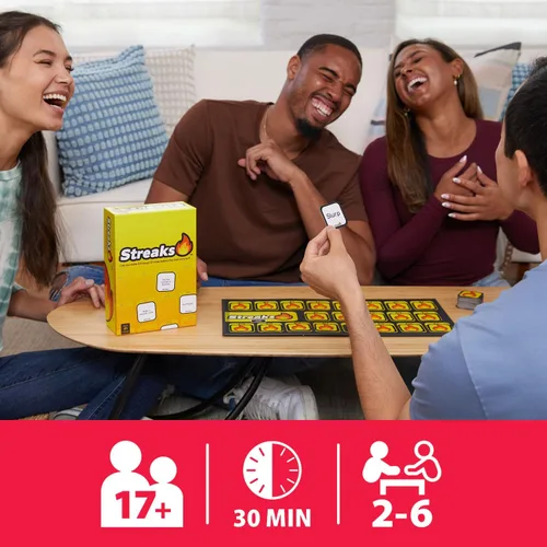 Vista 2 de Buffalo Games - Streaks - Juego de fiesta para adultos - Nuevo clásico de la noche de juego - Tablero electrónico con luz - Carrera de ritmo rápido