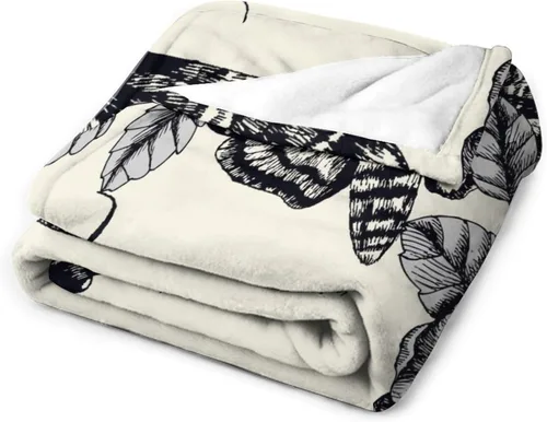 Vista 3 de Manta gótica de franela de polilla abstracta, mágica, bohemia, mariposa, esqueleto, luna, estrellas, manta estética para hombres, mujeres, niñas