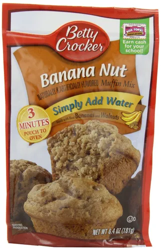Vista 9 de Betty Crocker Mezcla de muffins de nuez de plátano, hecha con nueces, 6.4 oz.