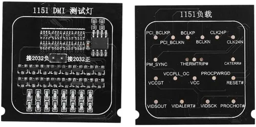 Vista 6 de Probador de placa base de computadora, placa de carga 2 en 1, tarjeta de diagnóstico BGA CPU 1151, indicador LED, probador de placa base de enchufe