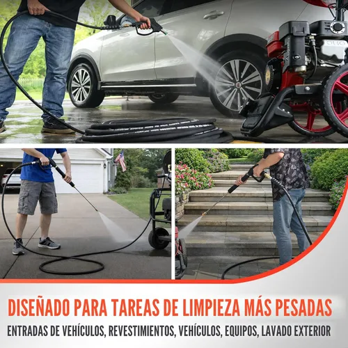 Vista 7 de YAMATIC Manguera de lavado a presión de 3/8" 50 pies, giratoria de 3/8 Negro
