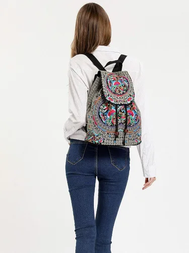 Vista 7 de Goodhan - Mochila de viaje para mujer, diseño clásico de bordado étnico