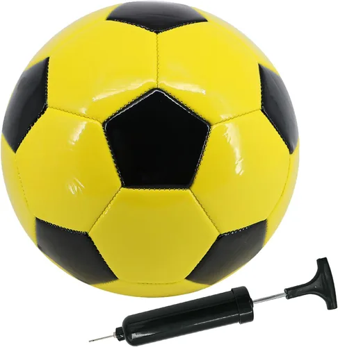 Vista 9 de Balón de fútbol tamaño 3, 4, 5, para niños, jóvenes, adultos, para divertirse, de cuero resistente al desgaste, viene con inflador, práctica