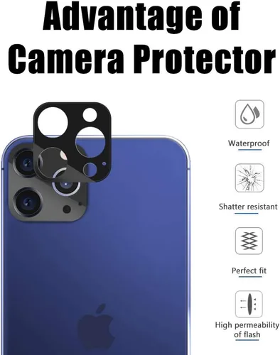 Vista 5 de DOME GLASS EZ - Protector de cámara para iPhone 12 Pro (6.1 pulgadas) de Whitestone [instalación con un toque] protector de lente de cámara