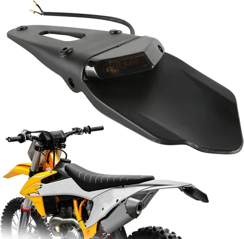 Vista 9 de DREAMIZER Guardabarros trasero negro ahumado 12V LED luz trasera lámpara de freno para motocicleta todoterreno Motocross Dirt Bike