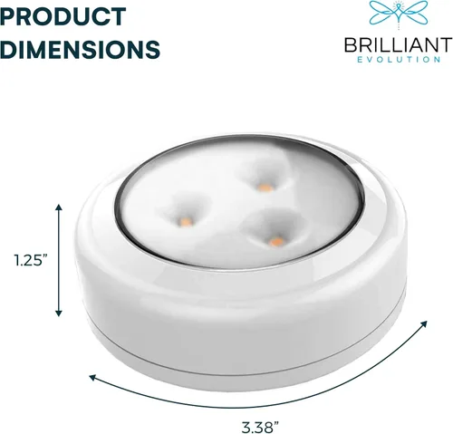 Vista 3 de Brilliant Evolution Luces adhesivas con control remoto - Juego de 6 luces LED controladas por control remoto debajo de los gabinetes - Luces