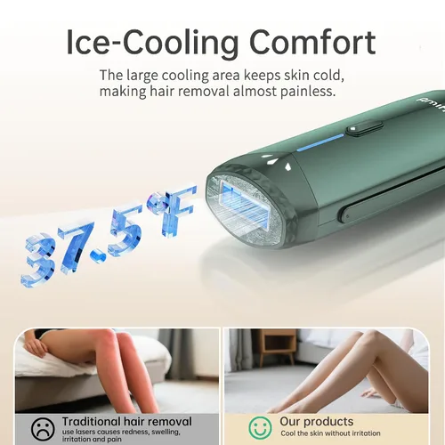 Vista 2 de Dispositivo de Depilación IPL de Enfriamiento por Hielo Amifiy para Uso Doméstico, Máquina de Depilación Láser Indolora para Mujeres y Hombres, 3