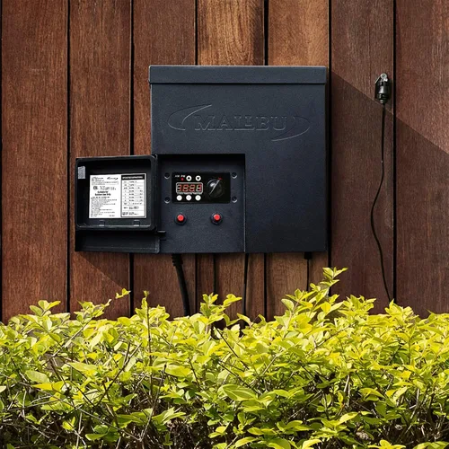 Vista 2 de Transformador de paisaje de bajo voltaje de 600 W, transformador resistente a la intemperie para exteriores de 120 V CA a 12 V CA con sensor