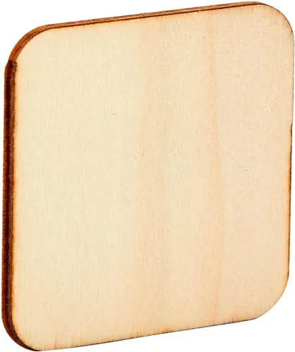 Vista 8 de Paquete de 60 cuadrados de madera de 2 x 2 para manualidades, recortes de madera sin terminar de 0.098 in con esquinas redondeadas