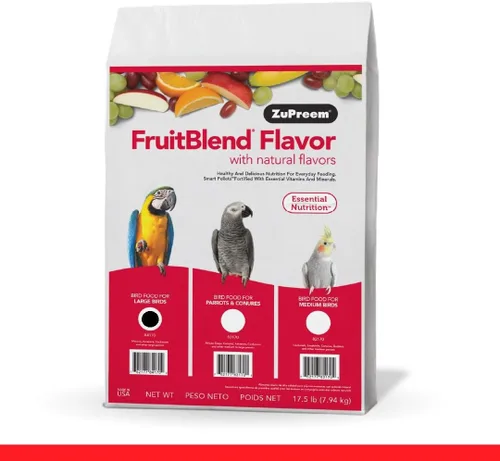 Vista 7 de ZuPreem FruitBlend - Alimento para pájaros grandes, 3.5 libras (paquete de 2), mezcla diaria hecha en Estados Unidos para Amazonas, guacamayos