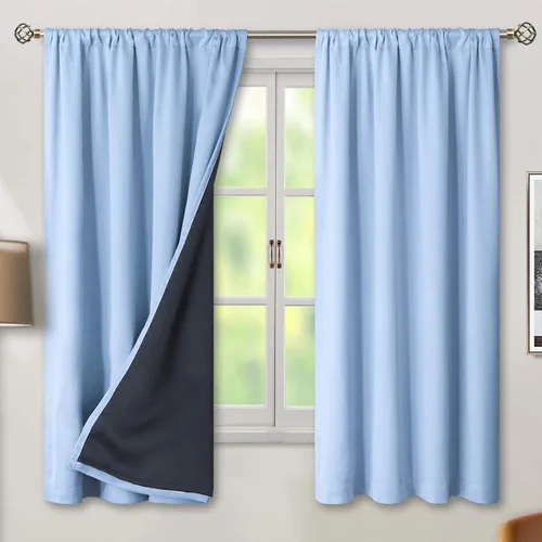 Vista 95 de BGment - Cortinas opacas para sala de estar de 63 pulgadas de largo, juego de 2 paneles, cortinas para oscurecer toda la habitación, cortinas