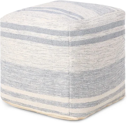Vista 15 de REDEARTH · Puf otomano acolchado con relleno, textura de almacenamiento, cubo de granos, puf, reposapiés para sala de estar, dormitorio, guardería