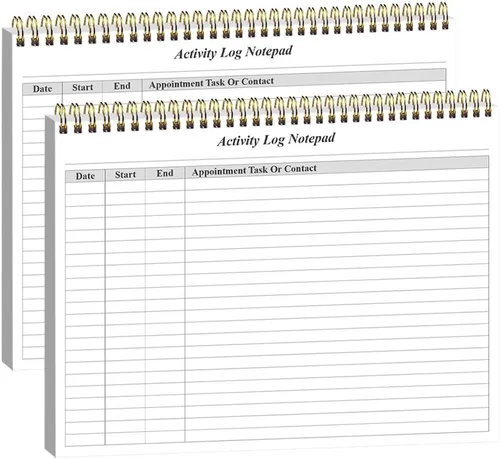 Vista 8 de Getvow Cuaderno de Registro de Actividades - Libro de Registro de Actividades en Espiral para Trabajo de Negocios, Cuaderno de Lista de Tareas