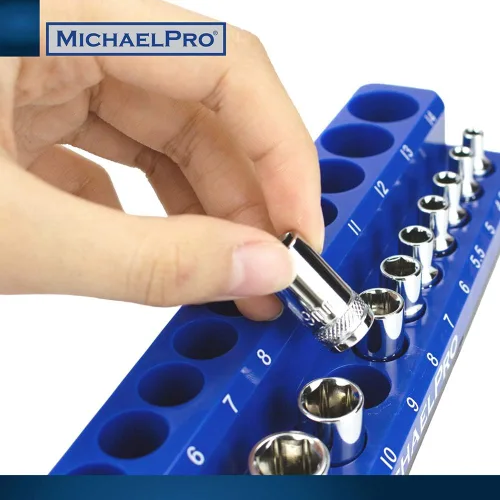 Vista 6 de MichaelPro MP014002 - Organizador magnético de zócalos, bandeja organizadora magnética de 3 piezas de 1/4 pulgadas, 3/8 pulgadas y 1/2 pulgadas