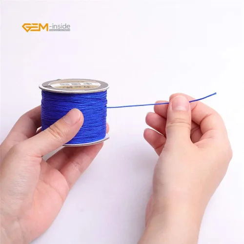 Vista 4 de GEM-Inside 0.8mm120 Meters Nylon Handcraft Braid Rattail Cord Hilo de nudo chino para hacer pulseras de bricolaje