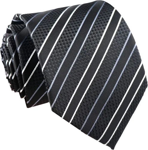 Vista 154 de Secdtie Corbata clásica de seda tejida jacquard a rayas para hombre