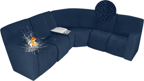 Vista 15 de ALIECOM Fundas 100% impermeables para sofá seccional reclinable, forma de L, elásticas, para esquina, funda para sofá seccional reclinable, lavable