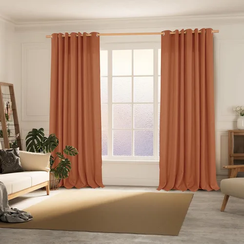 Vista 93 de BGment Cortinas de Lino Beige de 63 Pulgadas de Largo 2 Paneles - Tratamientos para Ventanas con Textura de Arpillera Filtrantes de Luz Cortinas B