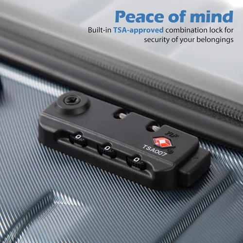 Vista 3 de Coolife Maleta extensible para equipaje PC ABS TSA Lock Spinner Llevar en juegos de 3 piezas, Azul