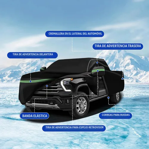 Vista 6 de Cubierta de protección para todo tipo de clima, Compatible con Chevrolet Silverado 1500 2018-2023, cubierta de auto completa profesional de 6 capas