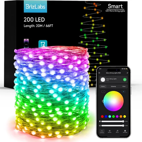 Vista 11 de BrizLabs Luces de hadas inteligentes que cambian de color, 33 pies 100 LED