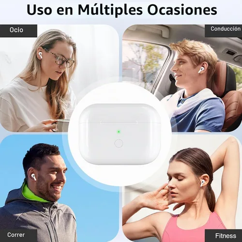 Vista 7 de Funda de carga inalámbrica de repuesto compatible con AirPod Pro de 1ª y 2ª generación, funda de cargador Air Pod Pro 1 2 con botón