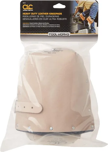 Vista 2 de CLC Custom Leathercraft 313 Rodilleras de cuero resistente, doble forro grueso, color marrón