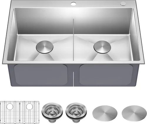 Vista 22 de Kraus Standart PRO - Fregadero de cocina de acero inoxidable de calibre 16 con tazón individual para bar, montaje superior/inferior de 18 pulgadas
