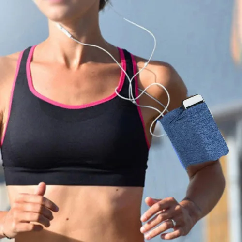 Vista 2 de Brazalete para teléfono celular, para correr, deportivo, soporte para teléfono celular, correa de muñeca, funda para teléfono, bolsillo