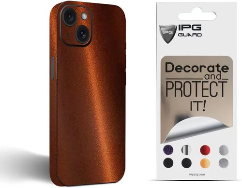 Vista 6 de IPG Compatible con iPhone 15 Plus, parte trasera y laterales de vinilo de fibra de carbono, protección completa, protección contra arañazos