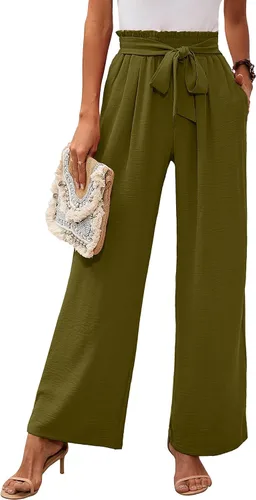 Vista 68 de Heymoments Wide Leg Pant for Women High Waist Trouser A01-negro