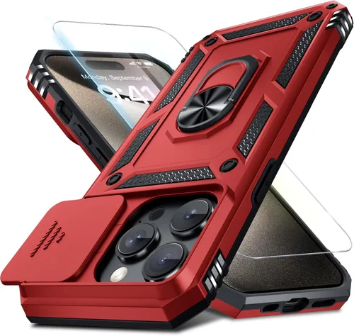 Vista 18 de Janmitta Funda para iPhone 8 Plus/7 Plus/6 Plus, Cubierta de Teléfono con Cubierta Deslizante Integrada para Lente de Cámara + Protector