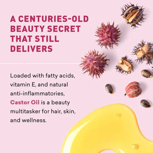 Vista 2 de Aceite de ricino prensado en frío, 100% puro y sin hexano, suero para crecimiento del cabello, pestañas y cejas Hidratante profundo para piel