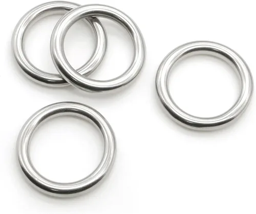 Vista 3 de 20 anillos redondos soldados de acero inoxidable 304 para cinturón de campamento, correas de perro, accesorios de equipaje