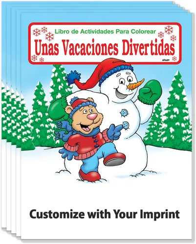 Vista 9 de ZOCO - Diversión navideña (versión en español) - Libros para colorear personalizados (paquete de 25 unidades, con crayones) - Unas Vacaciones