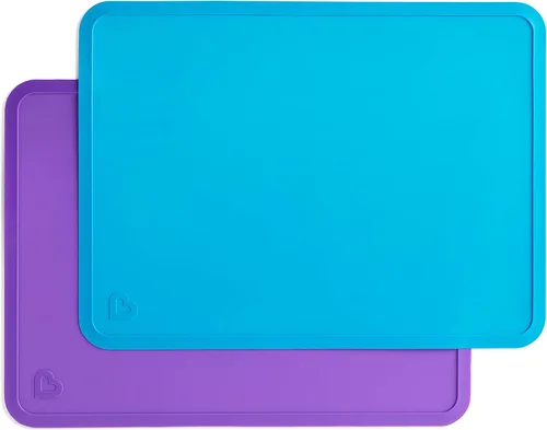 Vista 7 de Munchkin® Spotless™ Tapetes de silicona para niños, paquete de 2, azul/verde