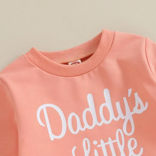 Vista 5 de Conjunto de sudadera con letras de leopardo para recién nacido, ropa de otoño e invierno
